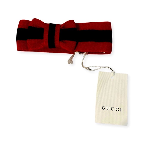 !NEW! Authentic GUCCI CASHMERE BABY HEADBAND 0-6 MONTHS red/blue - Picture 1 of 1